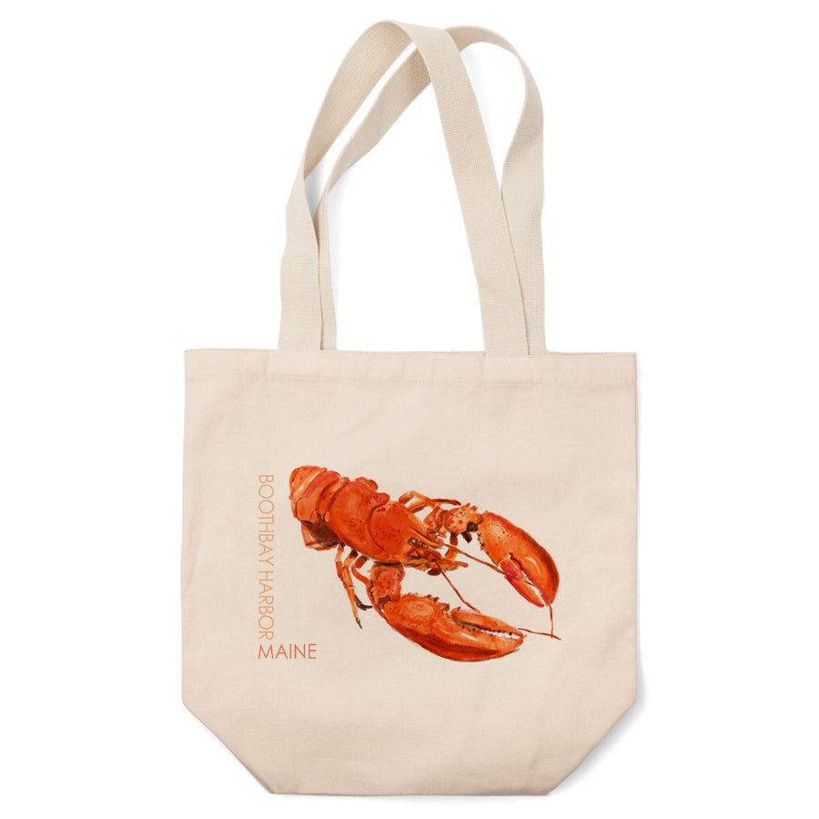 Boothbay Harbor, Maine, Lobster, Watercolor, Lantern Press Artwork, Tote Bag Totes Lantern Press 