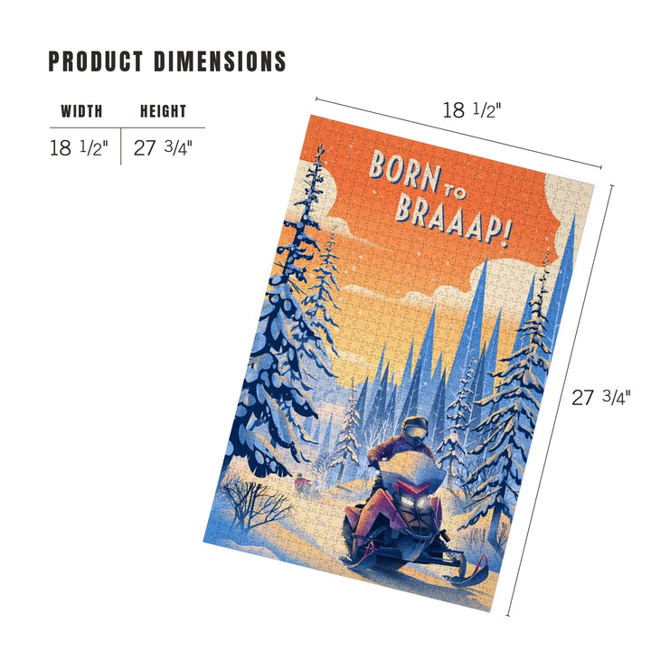 Born to Braaap!, Snowmobile, Jigsaw Puzzle Puzzle Lantern Press 