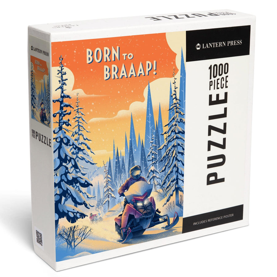 Born to Braaap!, Snowmobile, Jigsaw Puzzle Puzzle Lantern Press 