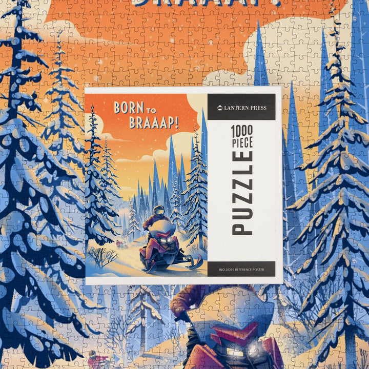 Born to Braaap!, Snowmobile, Jigsaw Puzzle Puzzle Lantern Press 