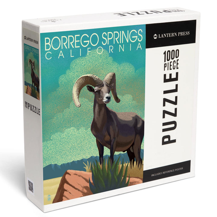 Borrego Springs, California, Bighorn Sheep, Litho, Jigsaw Puzzle Puzzle Lantern Press 