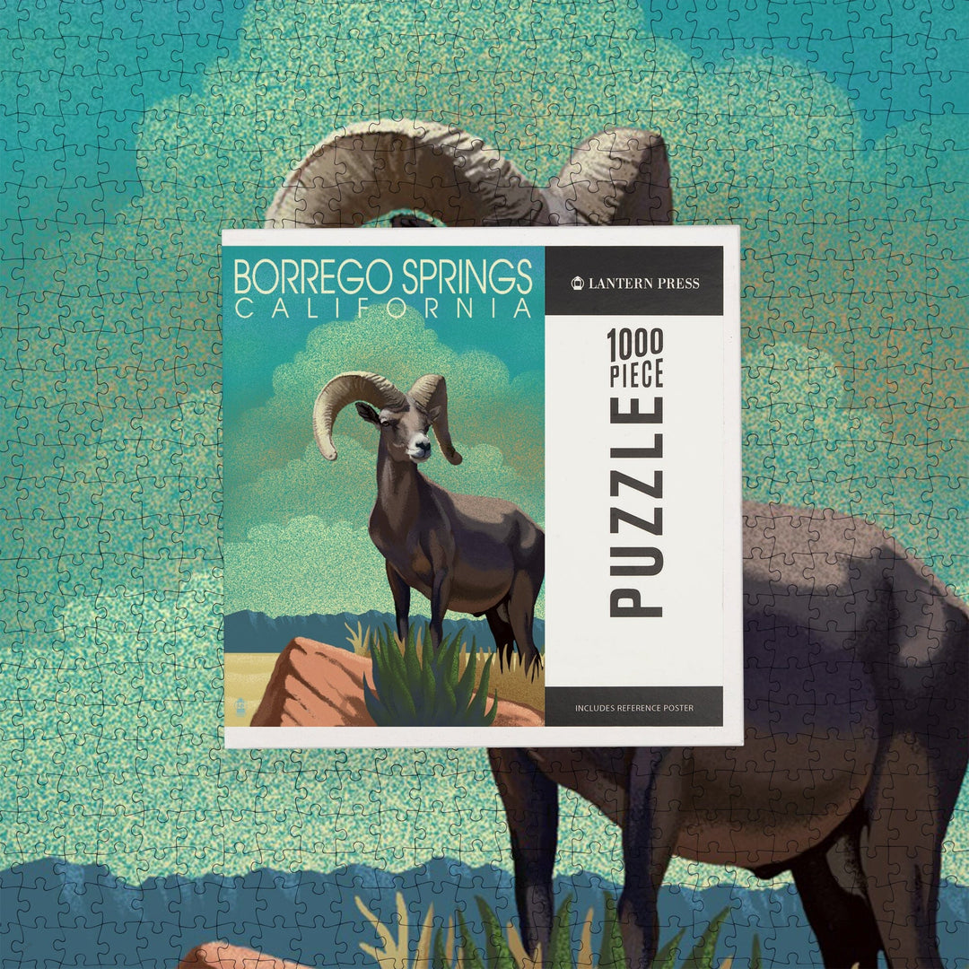Borrego Springs, California, Bighorn Sheep, Litho, Jigsaw Puzzle Puzzle Lantern Press 
