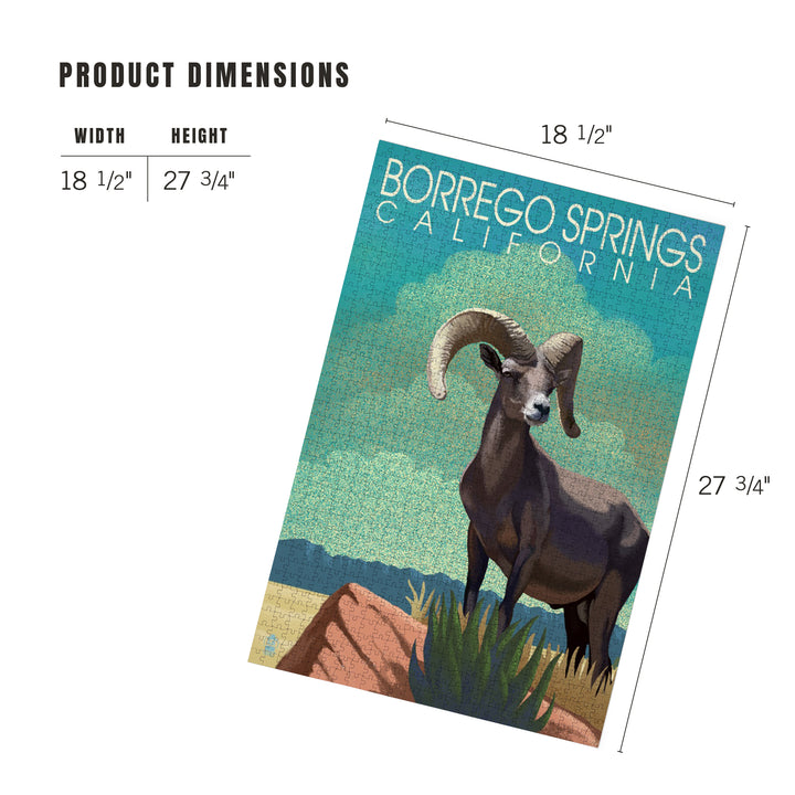 Borrego Springs, California, Bighorn Sheep, Litho, Jigsaw Puzzle Puzzle Lantern Press 