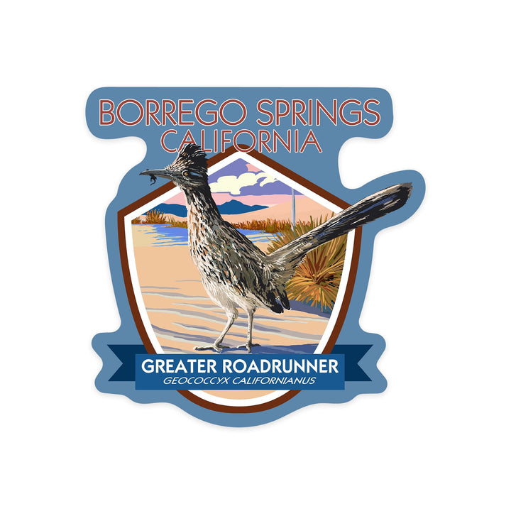 Borrego Springs, California, Bird Scene, Contour, Vinyl Sticker - Lantern Press