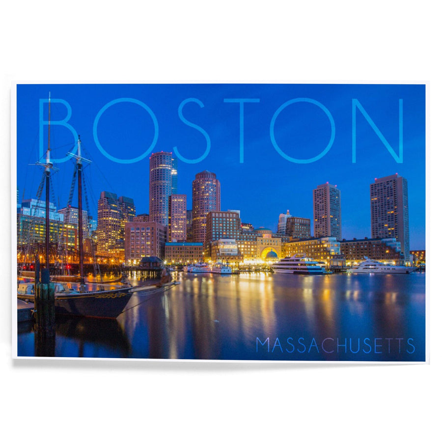 Boston, Massachusetts, Fan Pier at Night, Art & Giclee Prints Art Lantern Press 