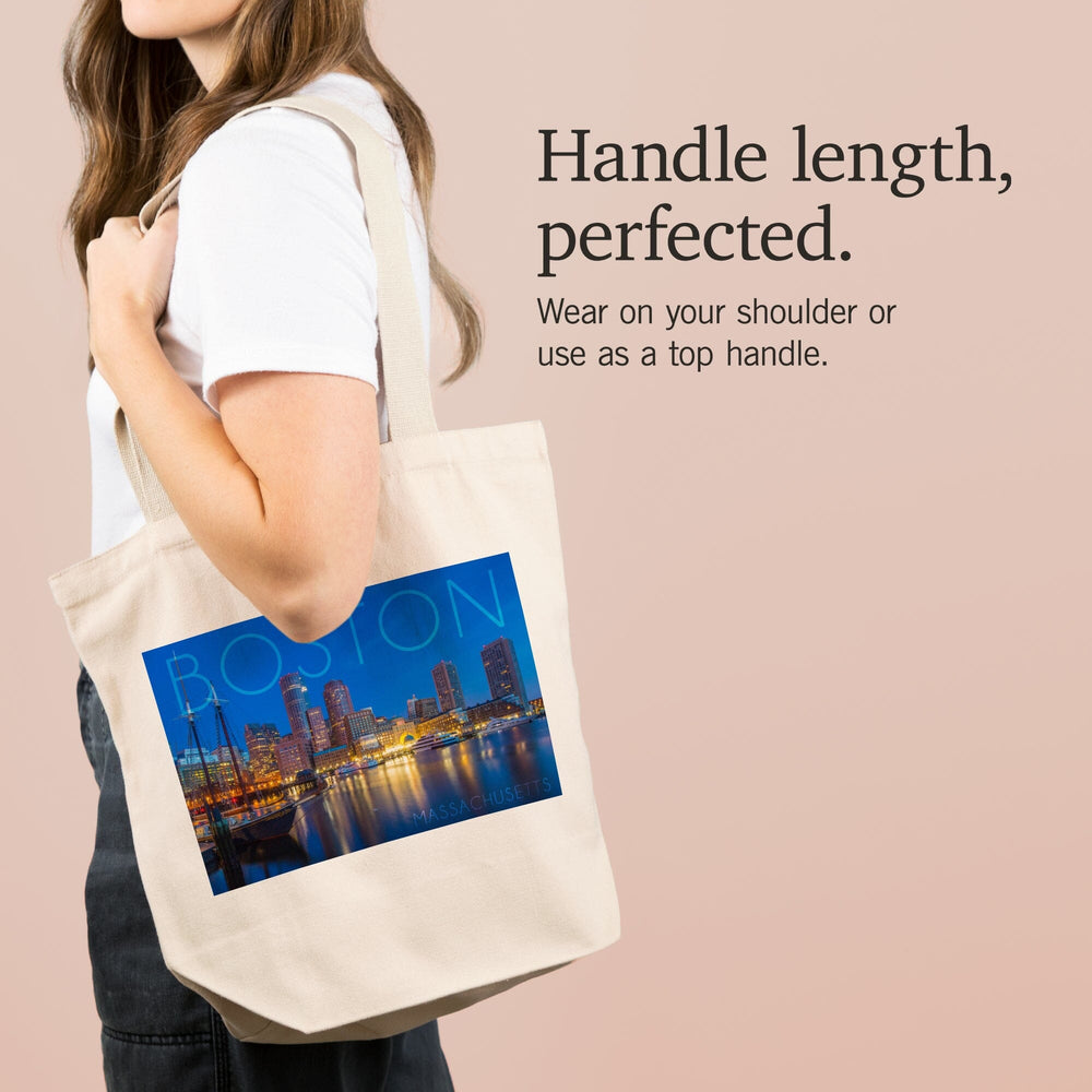 Boston, Massachusetts, Fan Pier at Night, Tote Bag Totes Lantern Press 