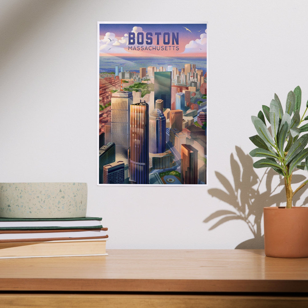 Boston, Massachusetts, Lithograph, City Series, Art & Giclee Prints Art Lantern Press 