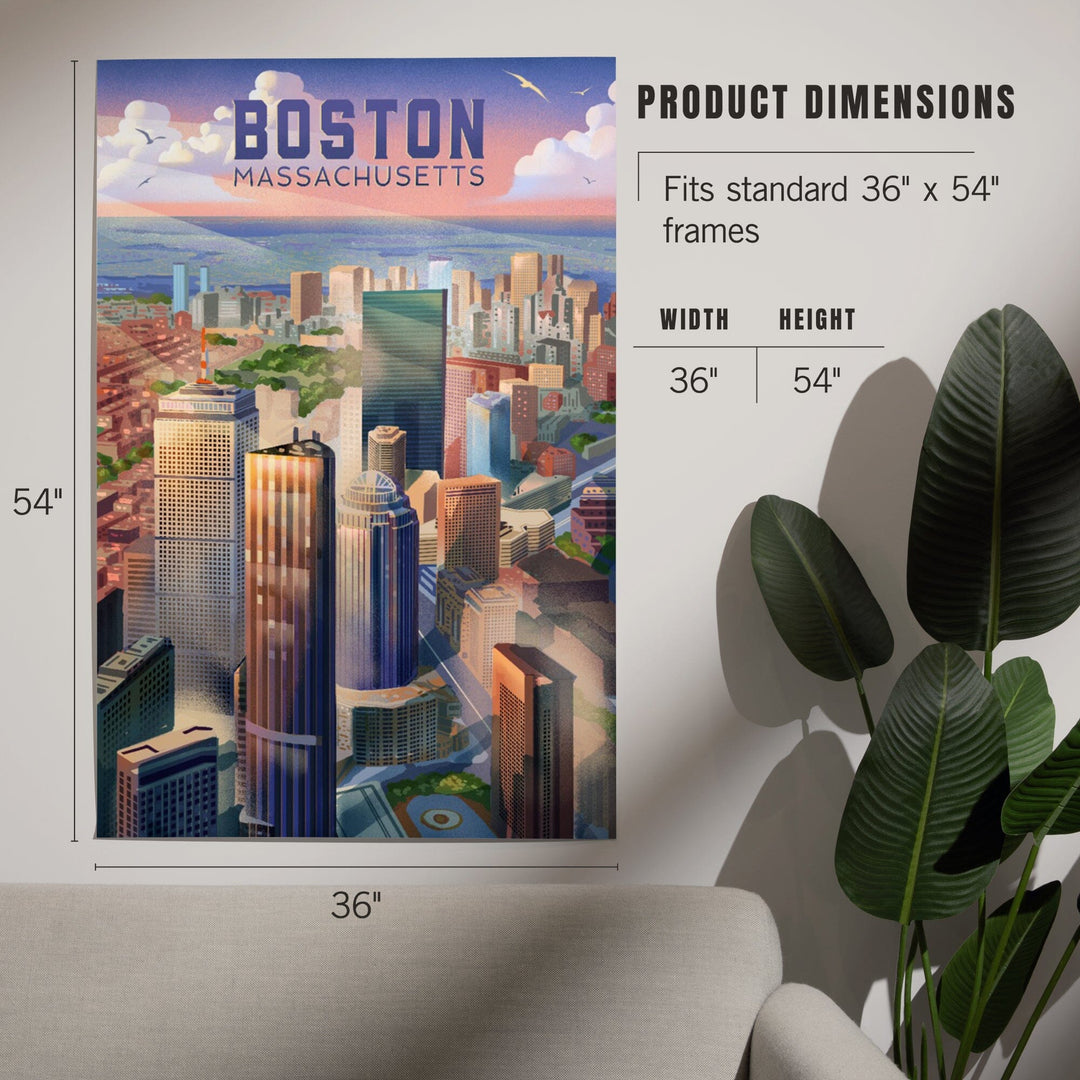 Boston, Massachusetts, Lithograph, City Series, Art & Giclee Prints Art Lantern Press 