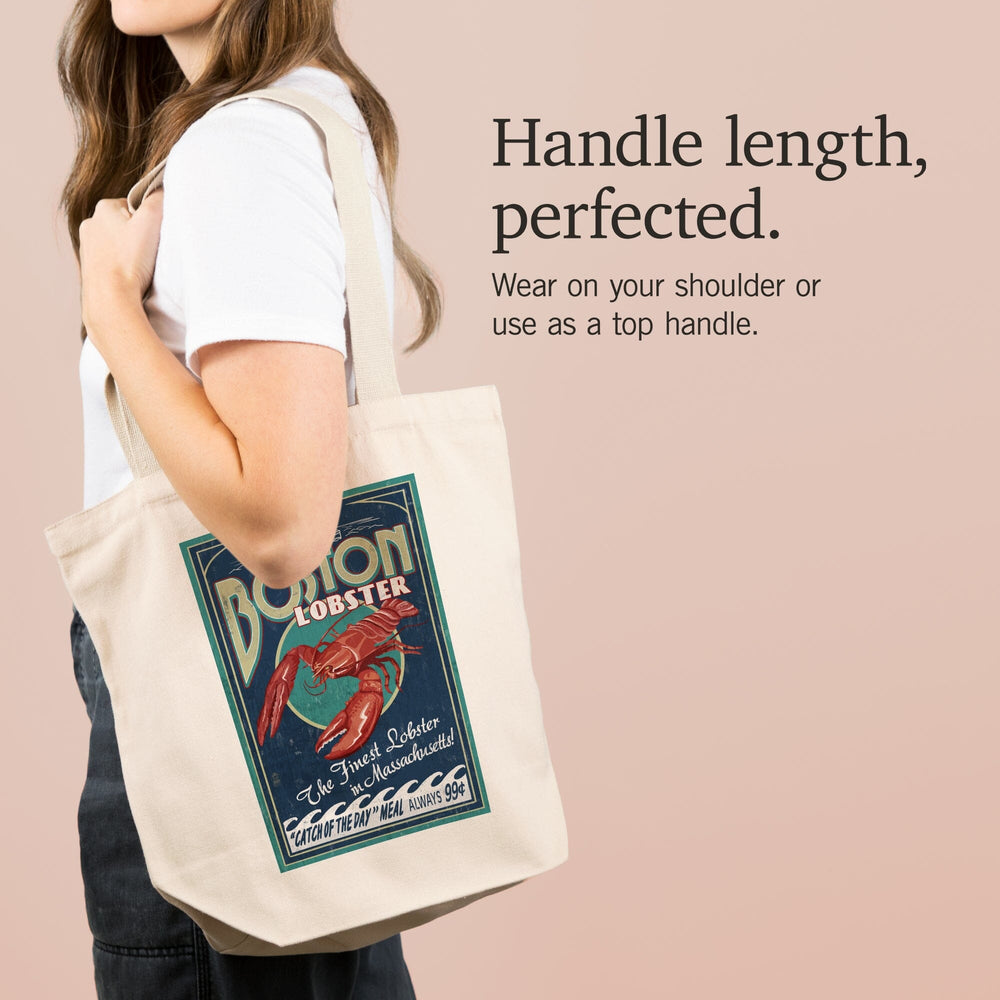 Boston, Massachusetts, Lobster Vintage Sign, Tote Bag Totes Lantern Press 