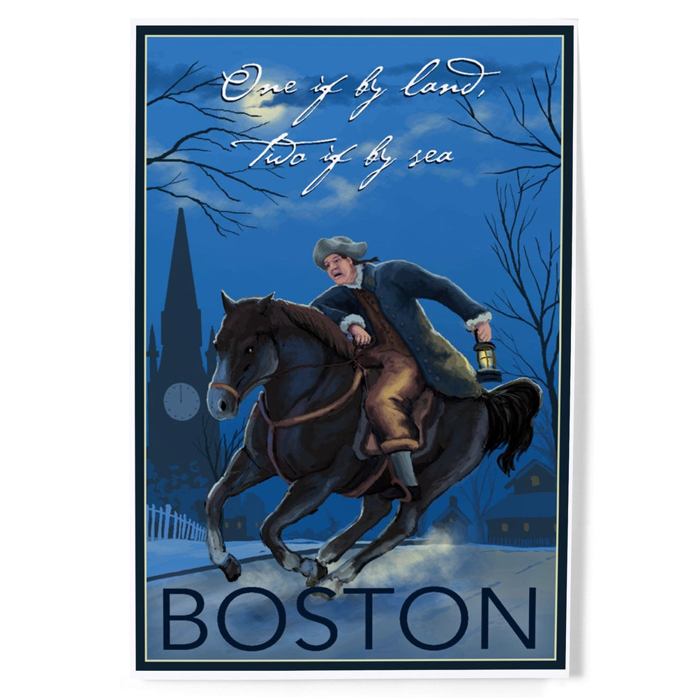 Boston, Massachusetts, Paul Revere, One If By Land, Art & Giclee Prints Art Lantern Press 8 x 12 Art Print 