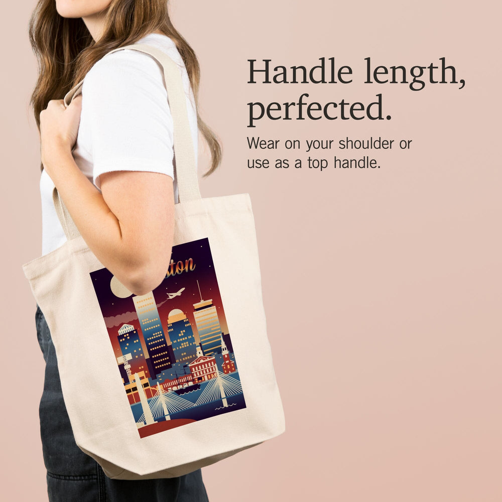 Boston, Massachusetts, Retro Skyline Chromatic Series, Tote Bag Totes Lantern Press 