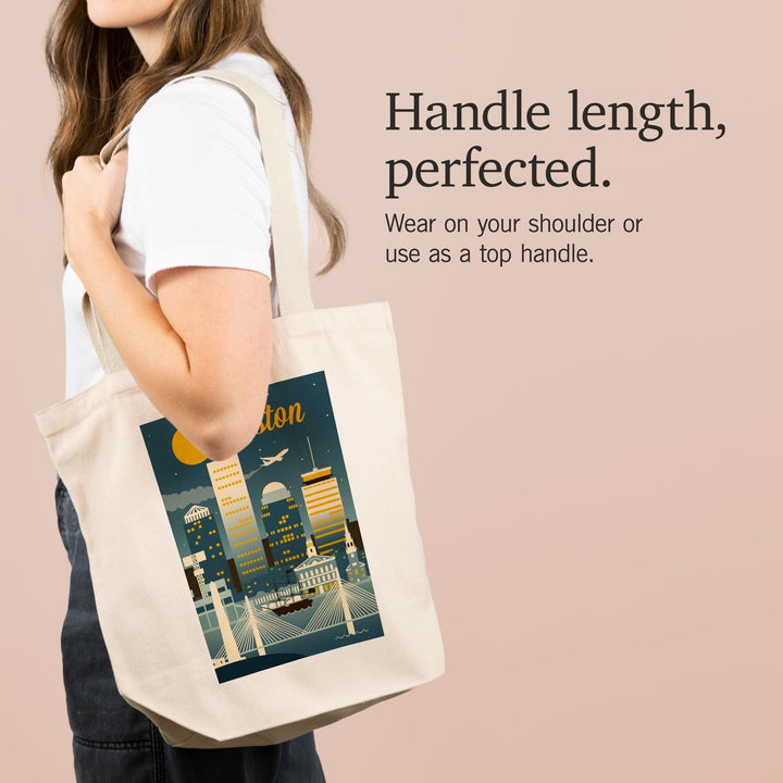 Boston, Massachusetts, Retro Skyline Classic, Tote Bag Totes Lantern Press 