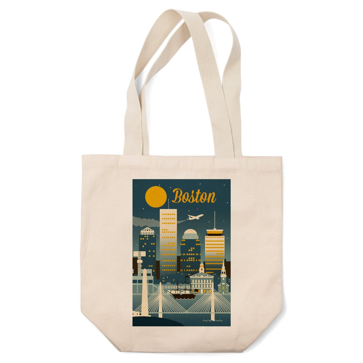Boston, Massachusetts, Retro Skyline Classic, Tote Bag Totes Lantern Press 
