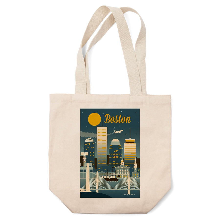 Boston, Massachusetts, Retro Skyline Classic, Tote Bag Totes Lantern Press 
