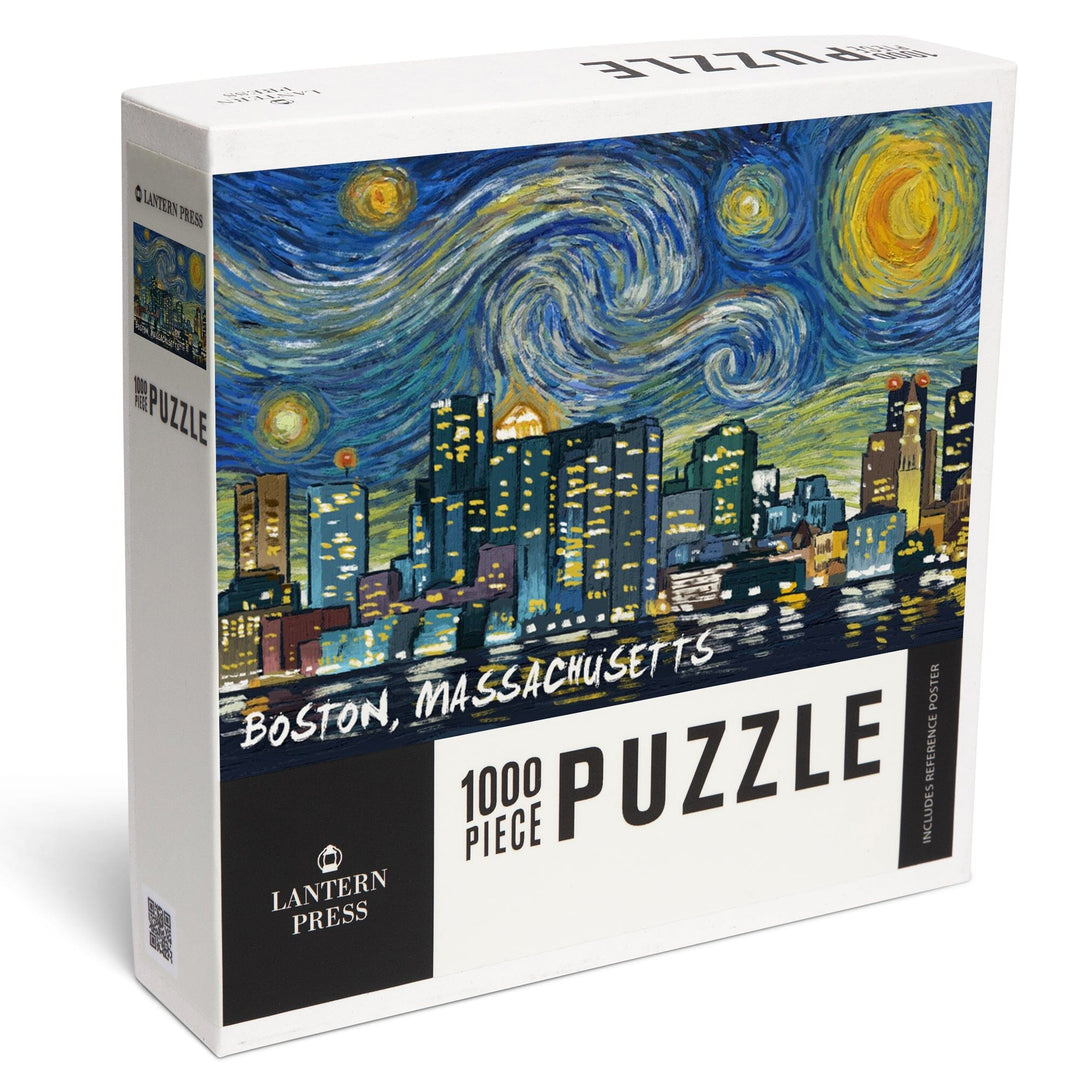 Boston, Massachusetts, Starry Night City Series, Jigsaw Puzzle Puzzle Lantern Press 
