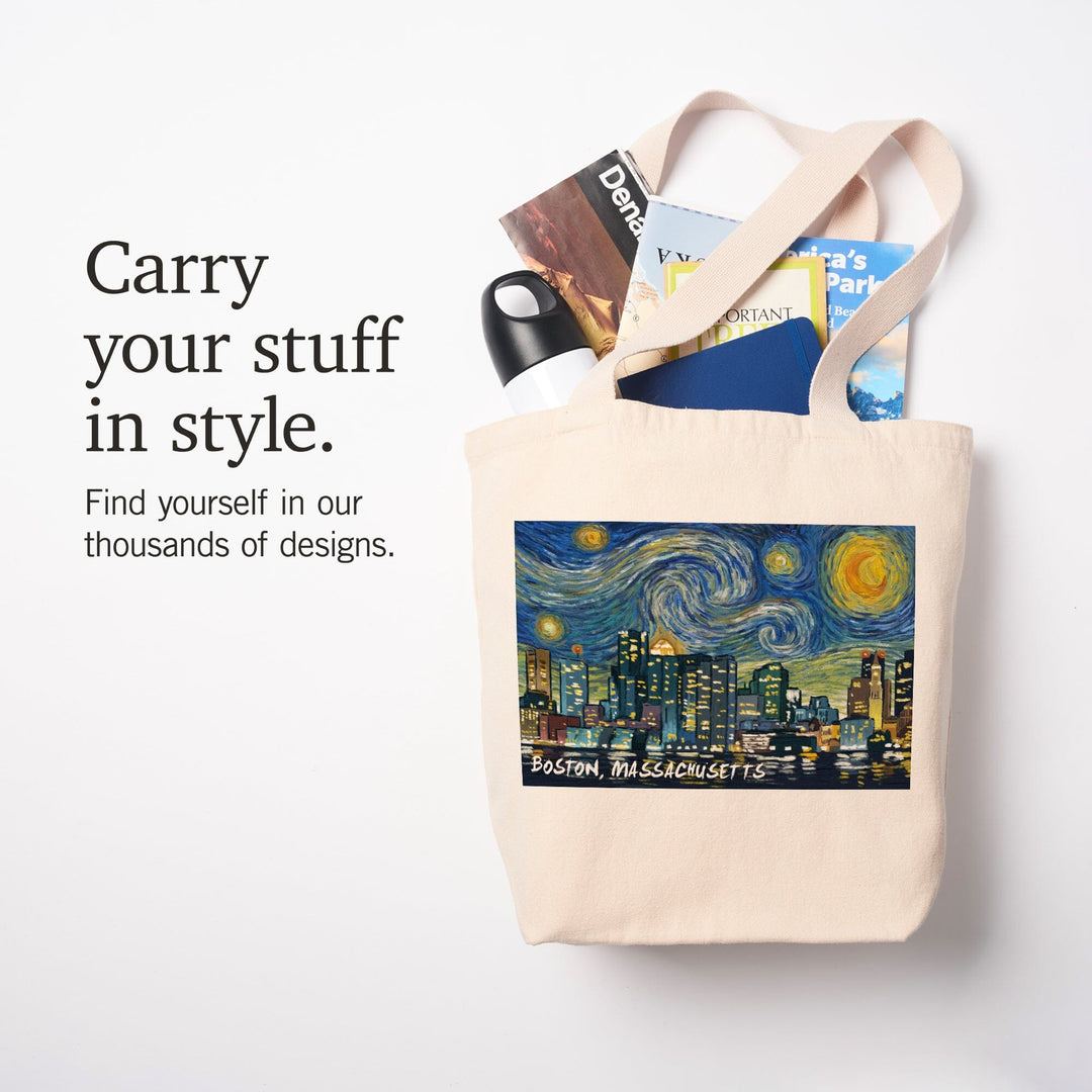 Boston, Massachusetts, Starry Night City Series, Tote Bag Totes Lantern Press 