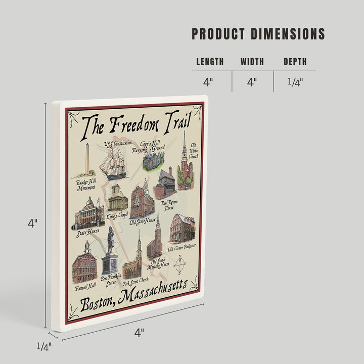 Boston, Massachusetts, The Freedom Trail, Coasters Coasters Lantern Press 