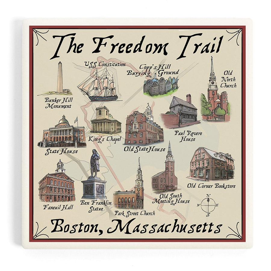 Boston, Massachusetts, The Freedom Trail, Coasters Coasters Lantern Press 