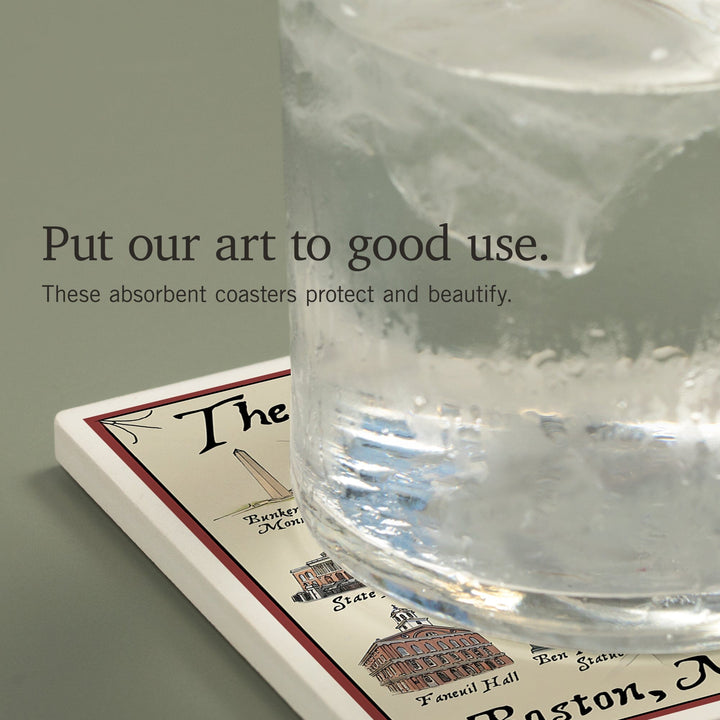Boston, Massachusetts, The Freedom Trail, Coasters Coasters Lantern Press 