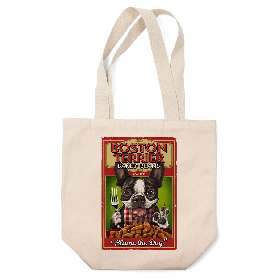 Boston Terrier, Retro Baked Beans Ad, Lantern Press Artwork, Tote Bag Totes Lantern Press 