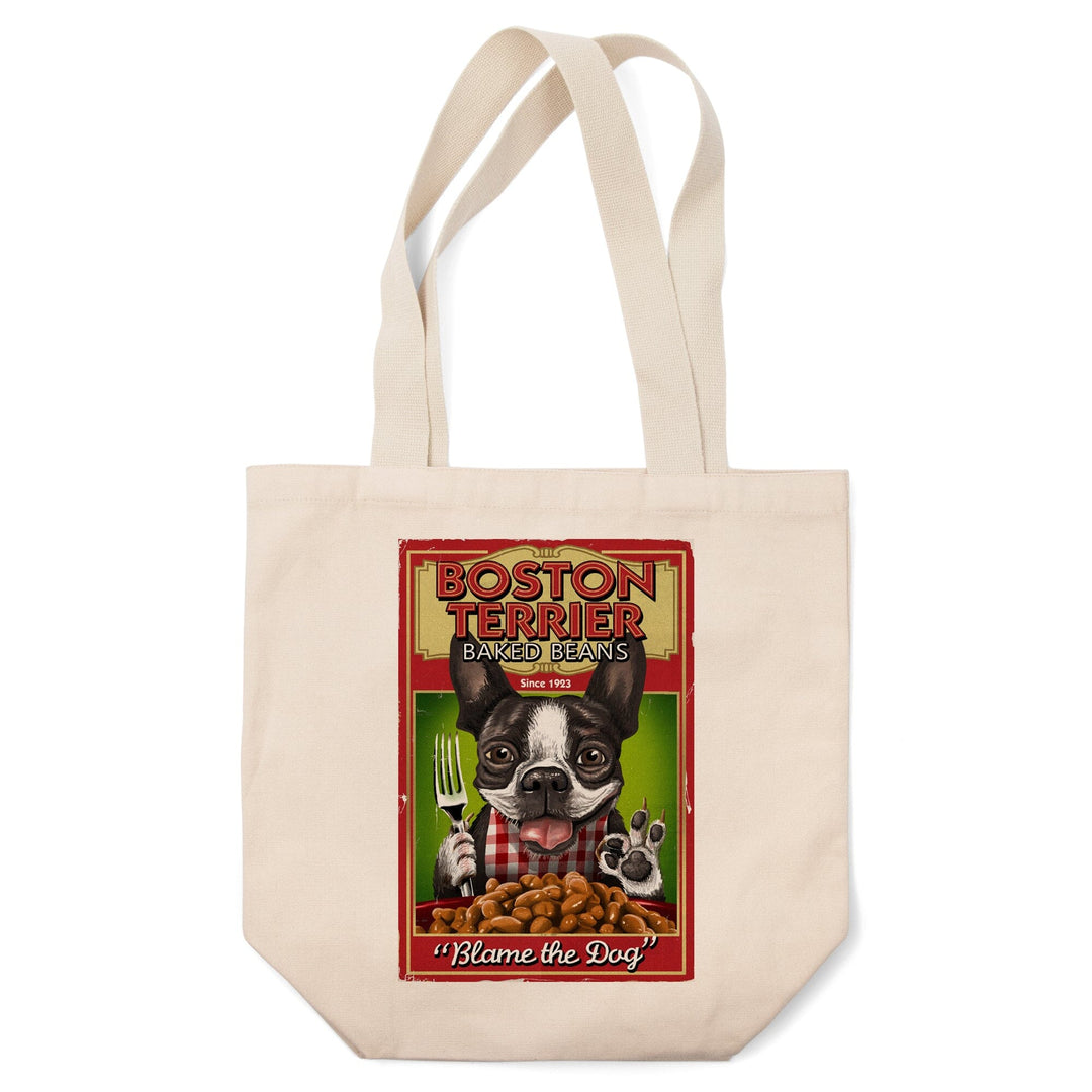 Boston Terrier, Retro Baked Beans Ad, Tote Bag Totes Lantern Press 