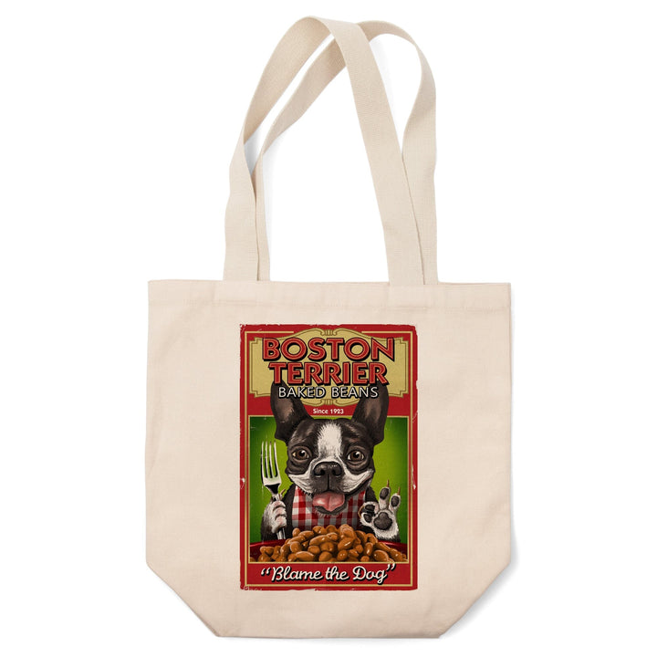Boston Terrier, Retro Baked Beans Ad, Tote Bag Totes Lantern Press 