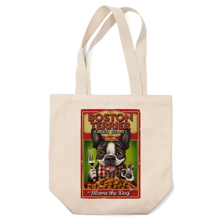 Boston Terrier, Retro Baked Beans Ad, Tote Bag Totes Lantern Press 