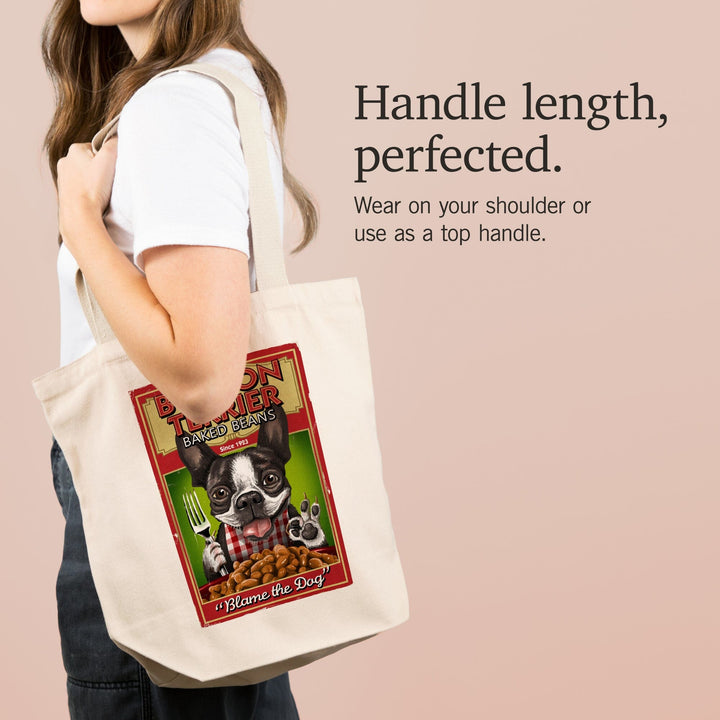 Boston Terrier, Retro Baked Beans Ad, Tote Bag Totes Lantern Press 