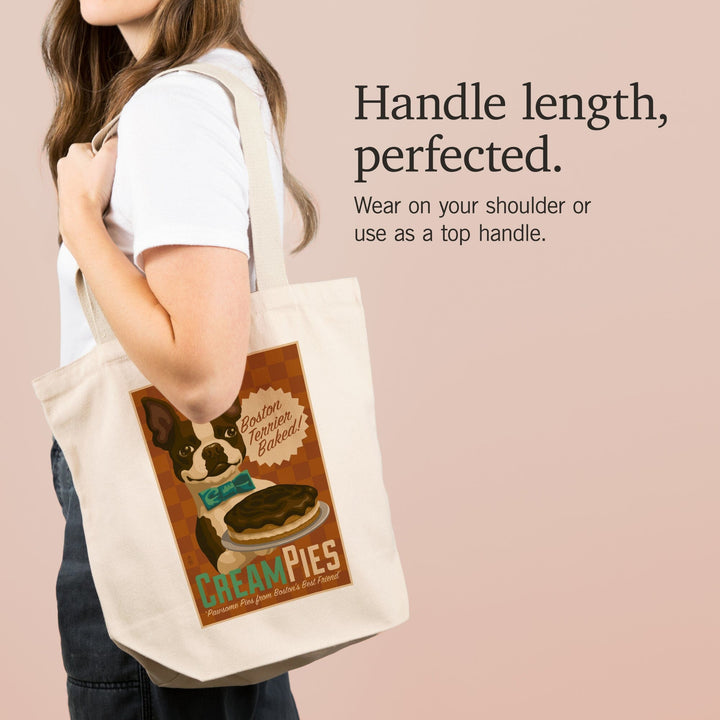 Boston Terrier, Retro Cream Pie Ad, Tote Bag Totes Lantern Press 
