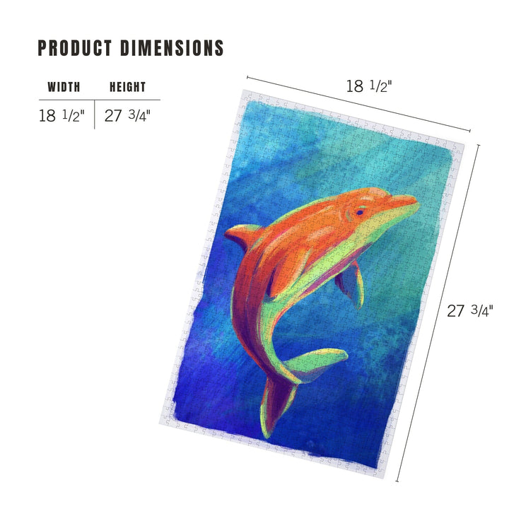 Bottlenose Dolphin, Vivid, Jigsaw Puzzle Puzzle Lantern Press 