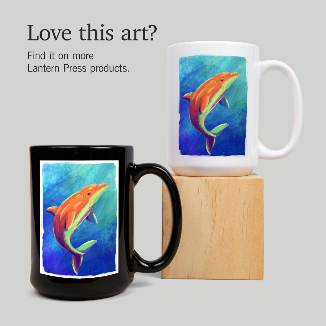 Bottlenose Dolphin, Vivid, Lantern Press Artwork, Ceramic Mug Mugs Lantern Press 