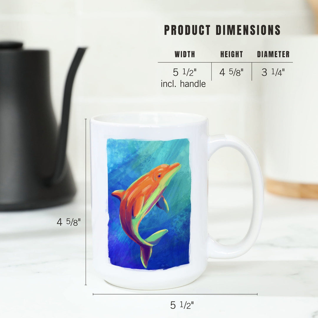 Bottlenose Dolphin, Vivid, Lantern Press Artwork, Ceramic Mug Mugs Lantern Press 
