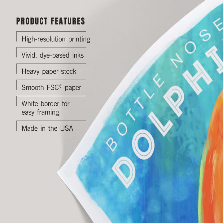 Bottlenose Dolphin, Vivid Series, Art & Giclee Prints Art Lantern Press 