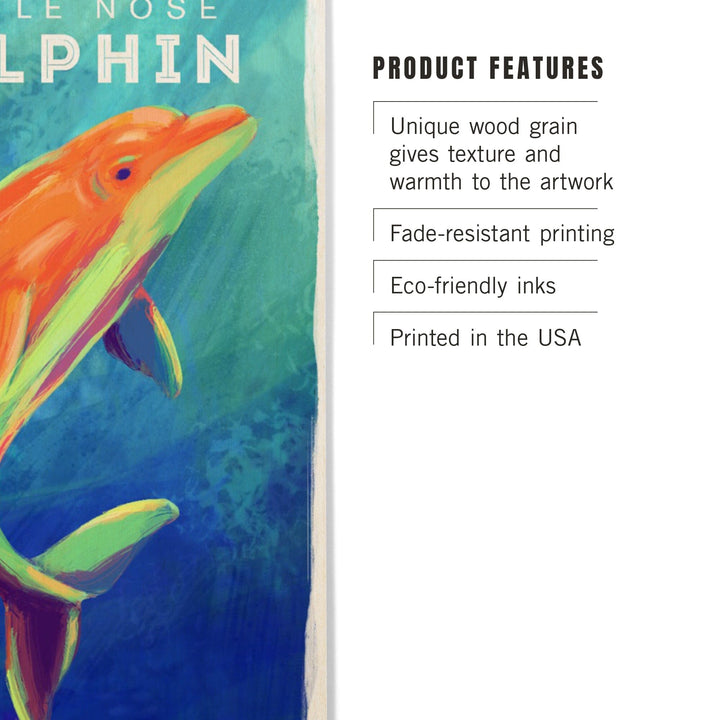 Bottlenose Dolphin, Vivid Series, Lantern Press Artwork, Wood Signs and Postcards Wood Lantern Press 