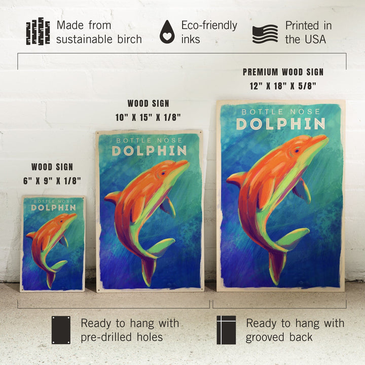Bottlenose Dolphin, Vivid Series, Lantern Press Artwork, Wood Signs and Postcards Wood Lantern Press 