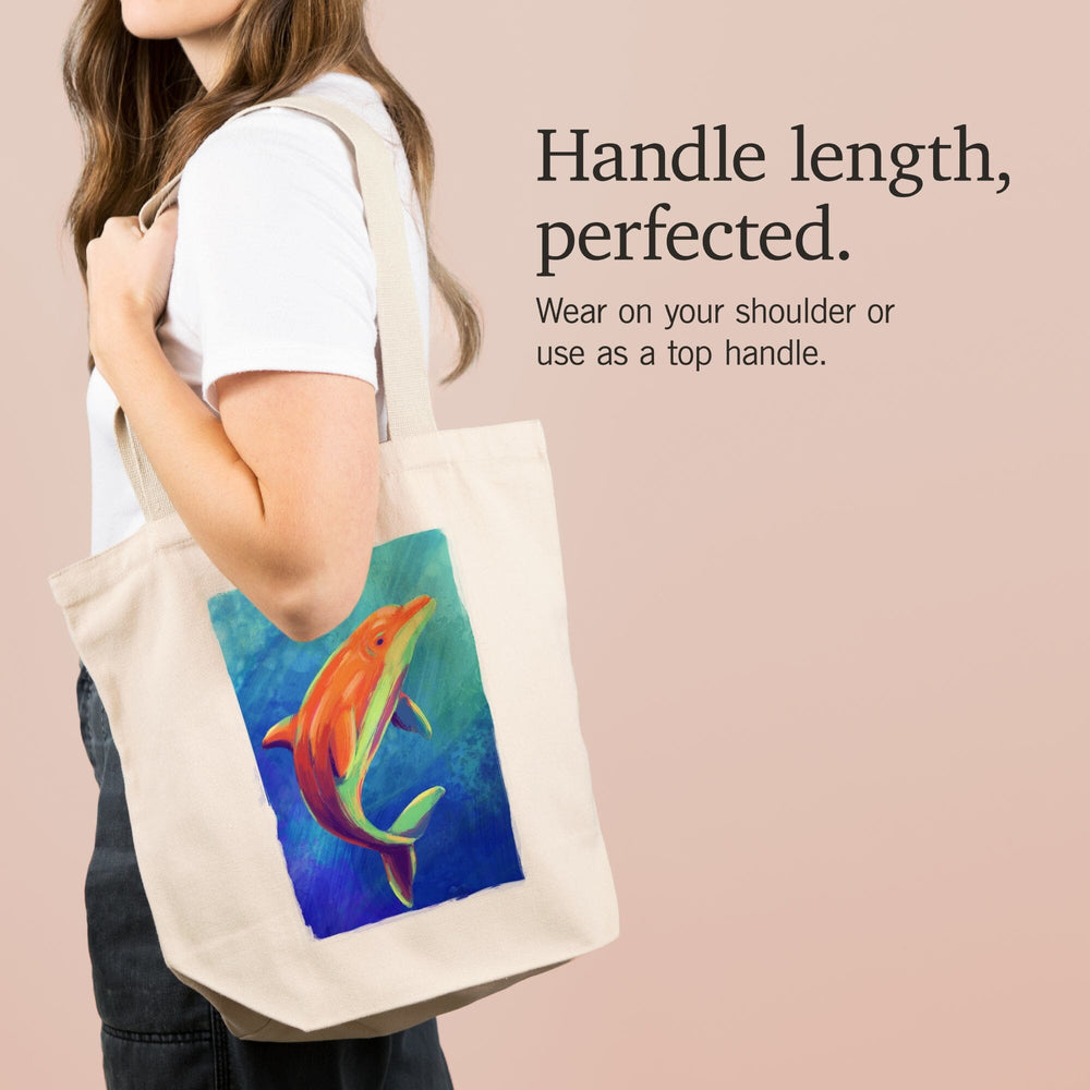 Bottlenose Dolphin, Vivid, Tote Bag Totes Lantern Press 