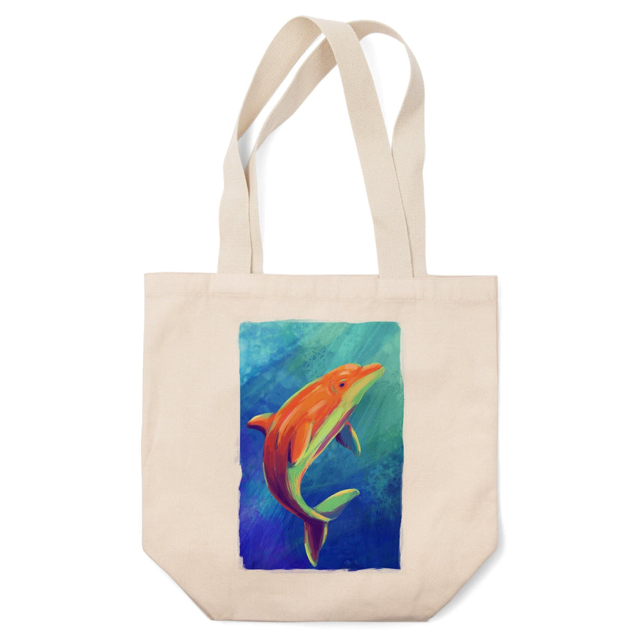 Bottlenose Dolphin, Vivid, Tote Bag Totes Lantern Press 