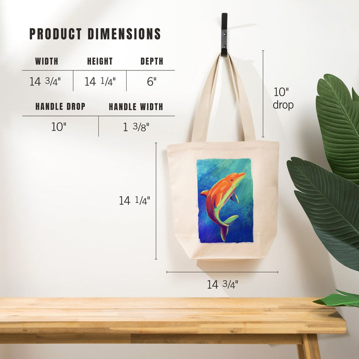 Bottlenose Dolphin, Vivid, Tote Bag Totes Lantern Press 