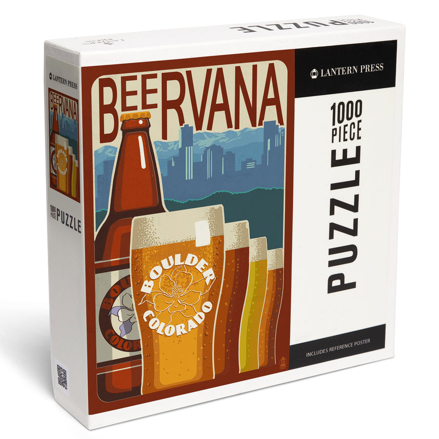 Boulder, Colorado, Beervana Vintage Sign, Jigsaw Puzzle Puzzle Lantern Press 