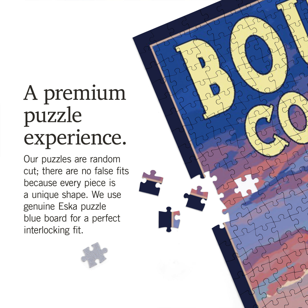Boulder, Colorado, Bison and Sunset, Jigsaw Puzzle Puzzle Lantern Press 