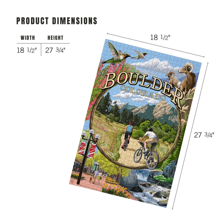 Boulder, Colorado, Montage Views, Jigsaw Puzzle Puzzle Lantern Press 