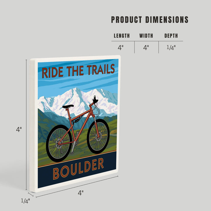 Boulder, Colorado, Mountain Bike, Coasters Coasters Lantern Press 