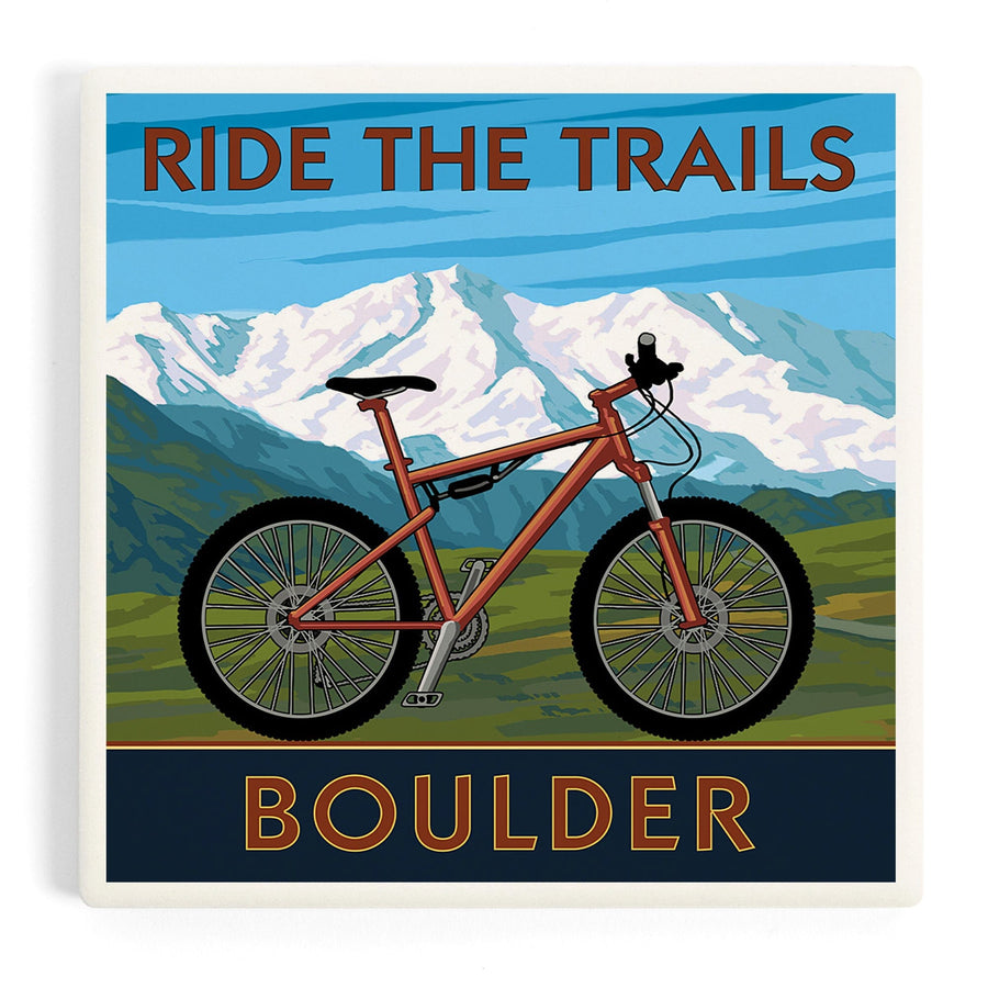 Boulder, Colorado, Mountain Bike, Coasters Coasters Lantern Press 