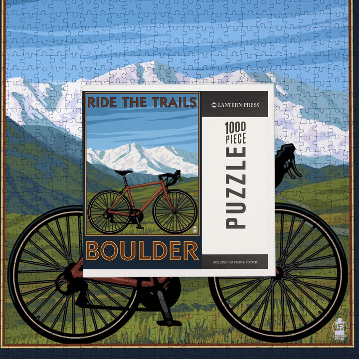 Boulder, Colorado, Mountain Bike, Jigsaw Puzzle Puzzle Lantern Press 