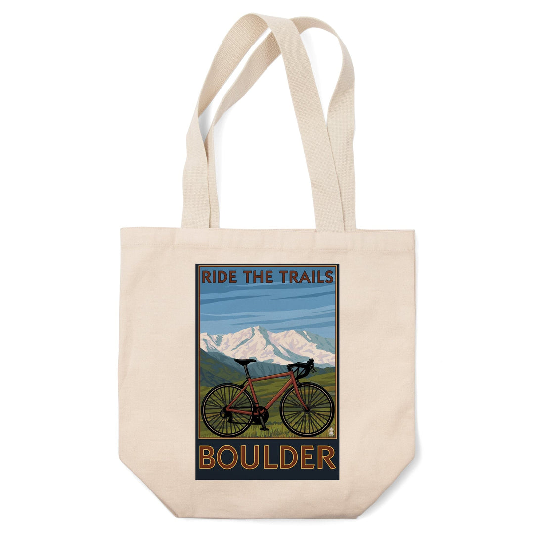 Boulder, Colorado, Mountain Bike, Lantern Press Artwork, Tote Bag Totes Lantern Press 
