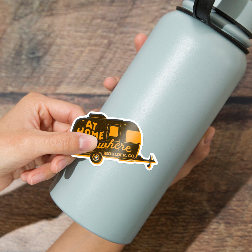 Boulder, Colorado, Outdoor More Series, Trailer, Vinyl Sticker Sticker Lantern Press 