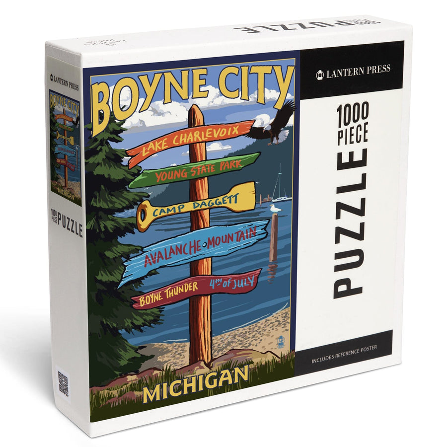 Boyne City, Destination Signpost, Jigsaw Puzzle Puzzle Lantern Press 