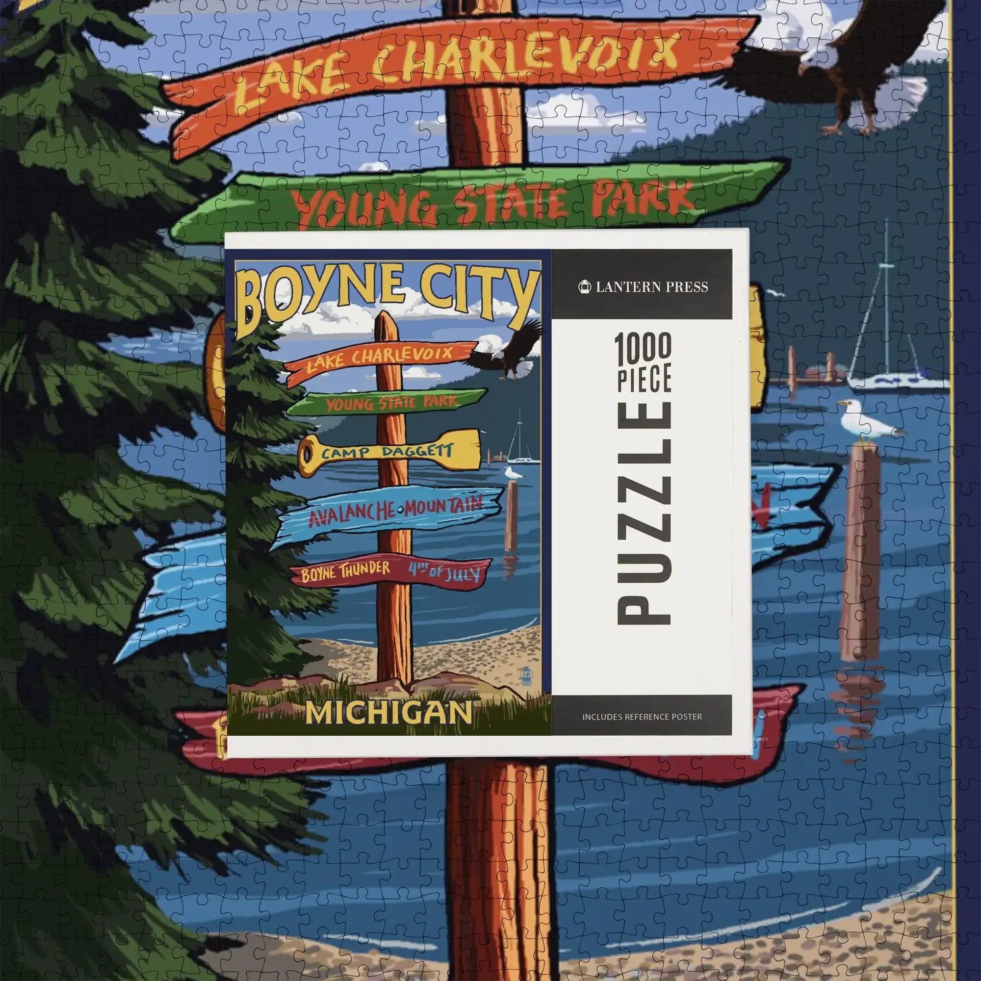 Boyne City, Destination Signpost, 1000 piece jigsaw puzzle