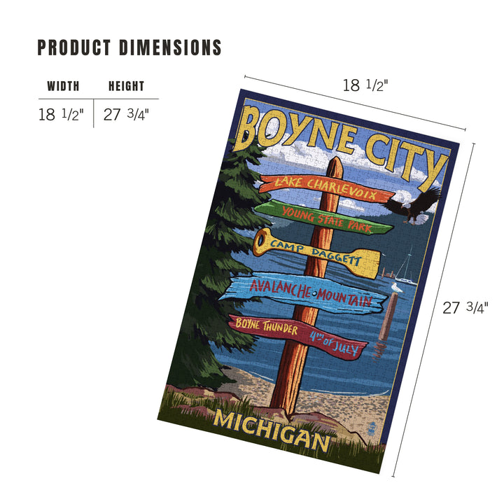 Boyne City, Destination Signpost, Jigsaw Puzzle Puzzle Lantern Press 