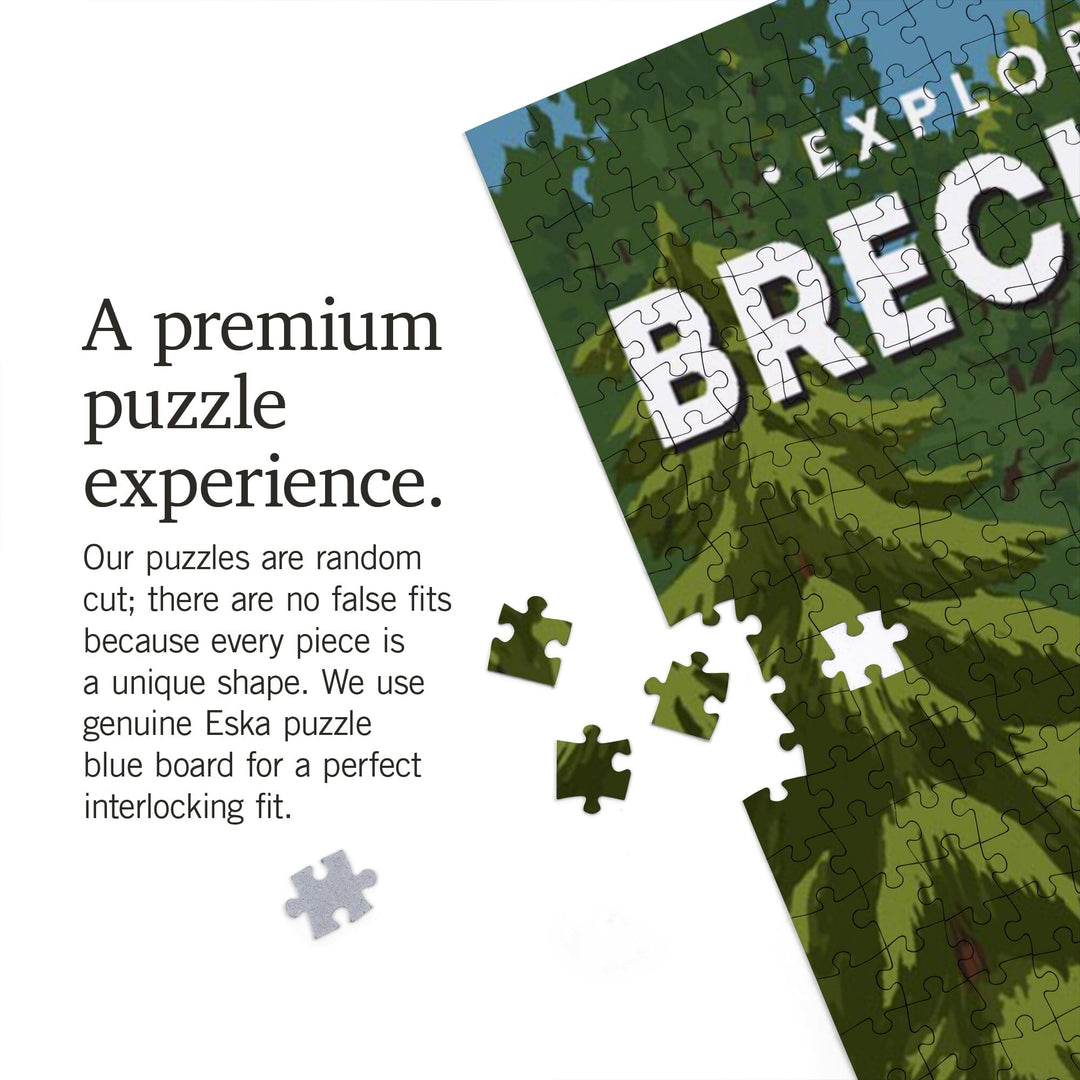 Breckenridge, Colorado, Bear Family and Creek, Jigsaw Puzzle Puzzle Lantern Press 